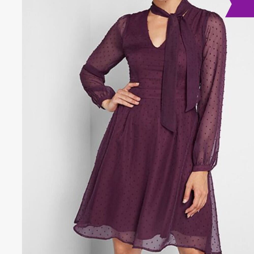 ModCloth Dotted Apogee of Elegance Burgundy Dress